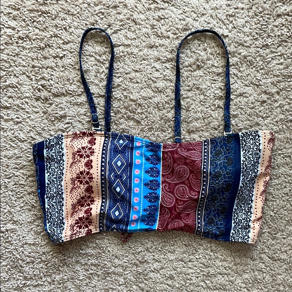 SHEIN Colorful Patterned Bathing Suit Top - Picture 1 of 4
